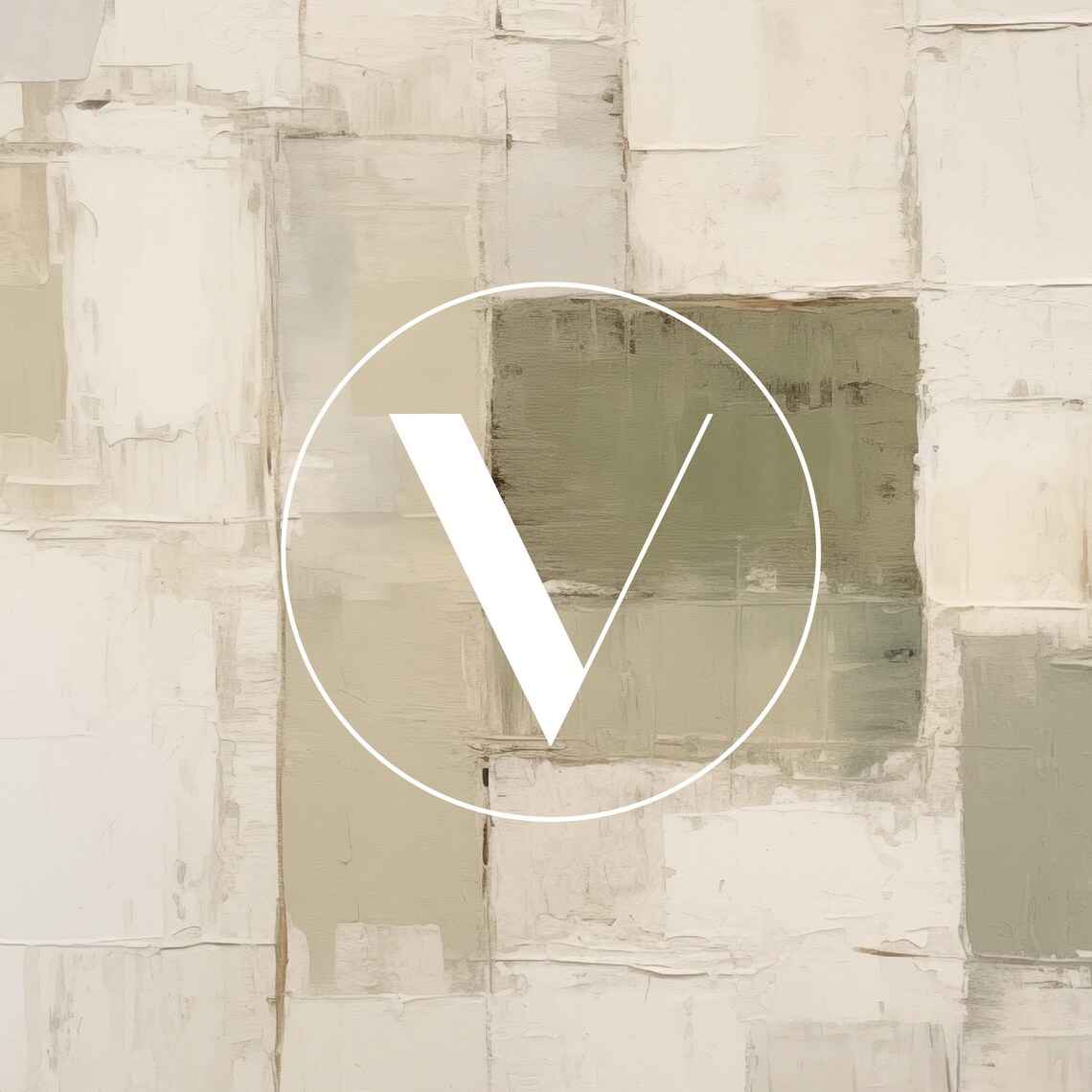 Rustic Green Abstract Winter Geometric Art Print - Image 3
