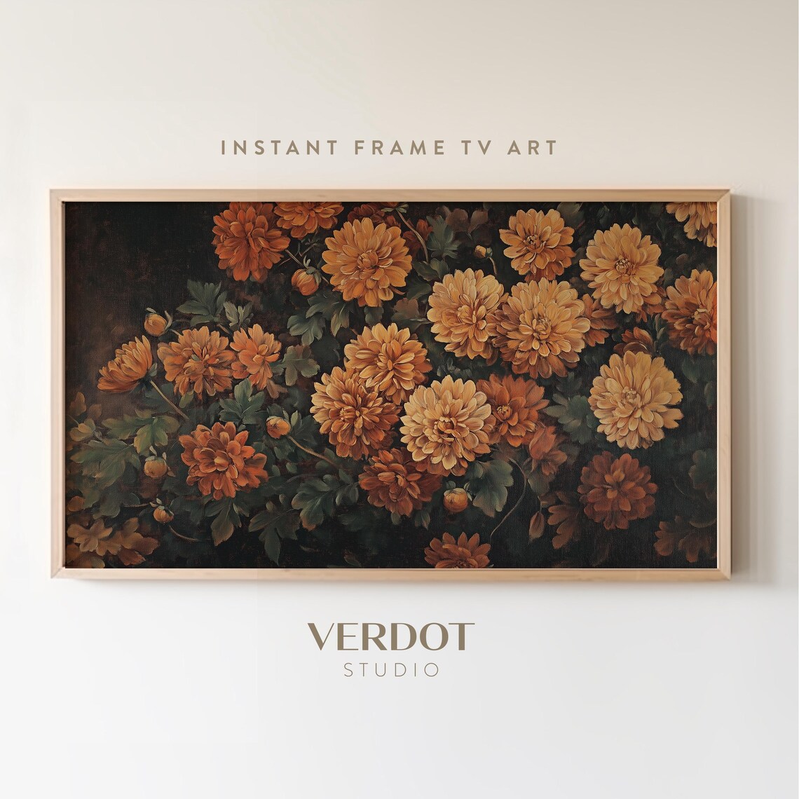Autumn Mums Vintage Fall Flower Art Print