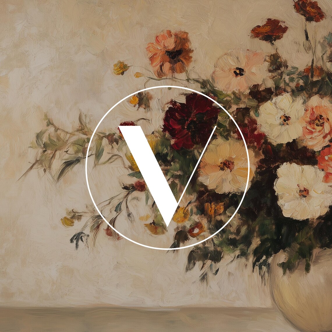 Fall Flowers Vintage Autumn Floral Vase Art Print - Image 2