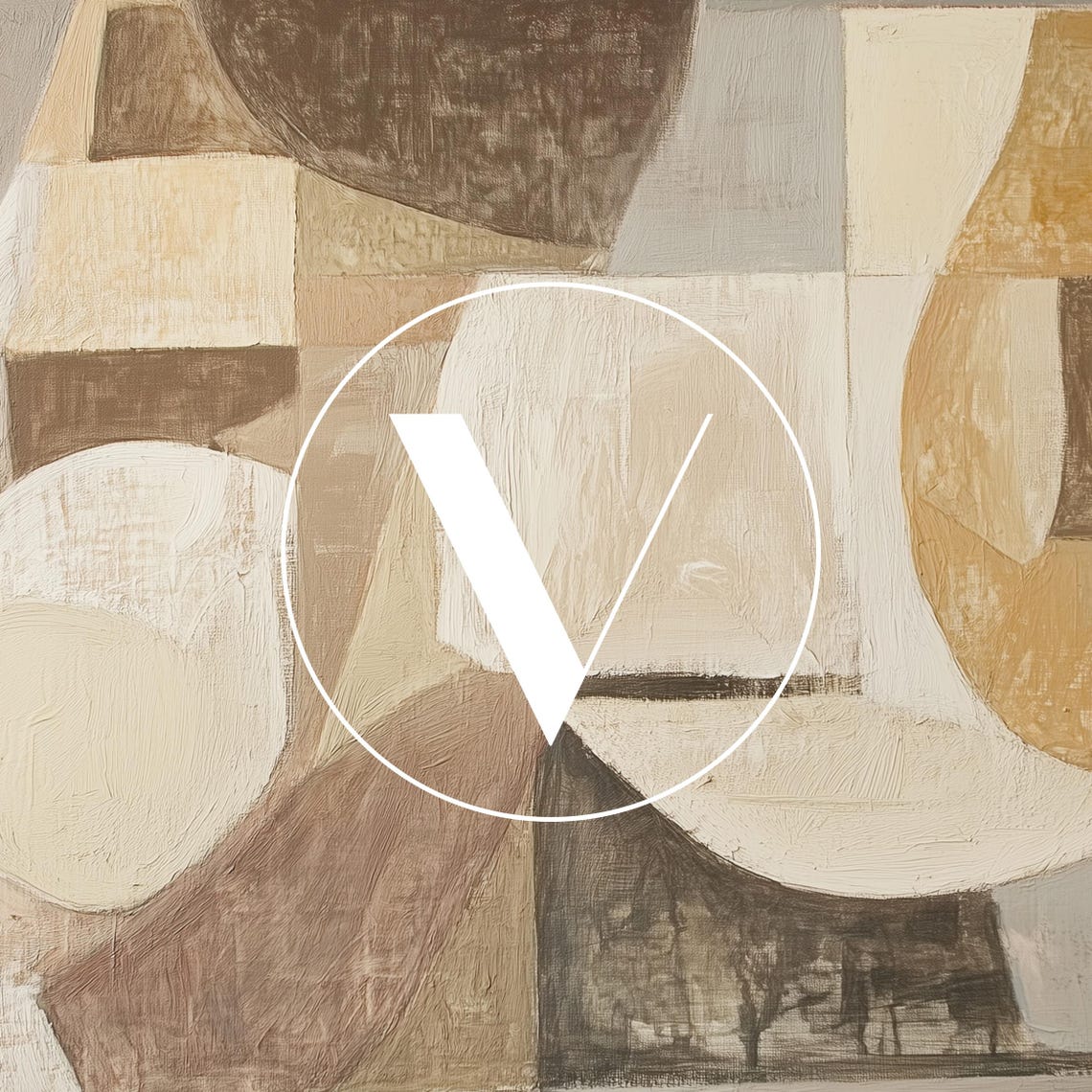 Rustic Abstract Painting Frame Tv Art Neutral Geometric Shape Screensaver Earthy Modern Abstract Tv Tv25012 - Image 3