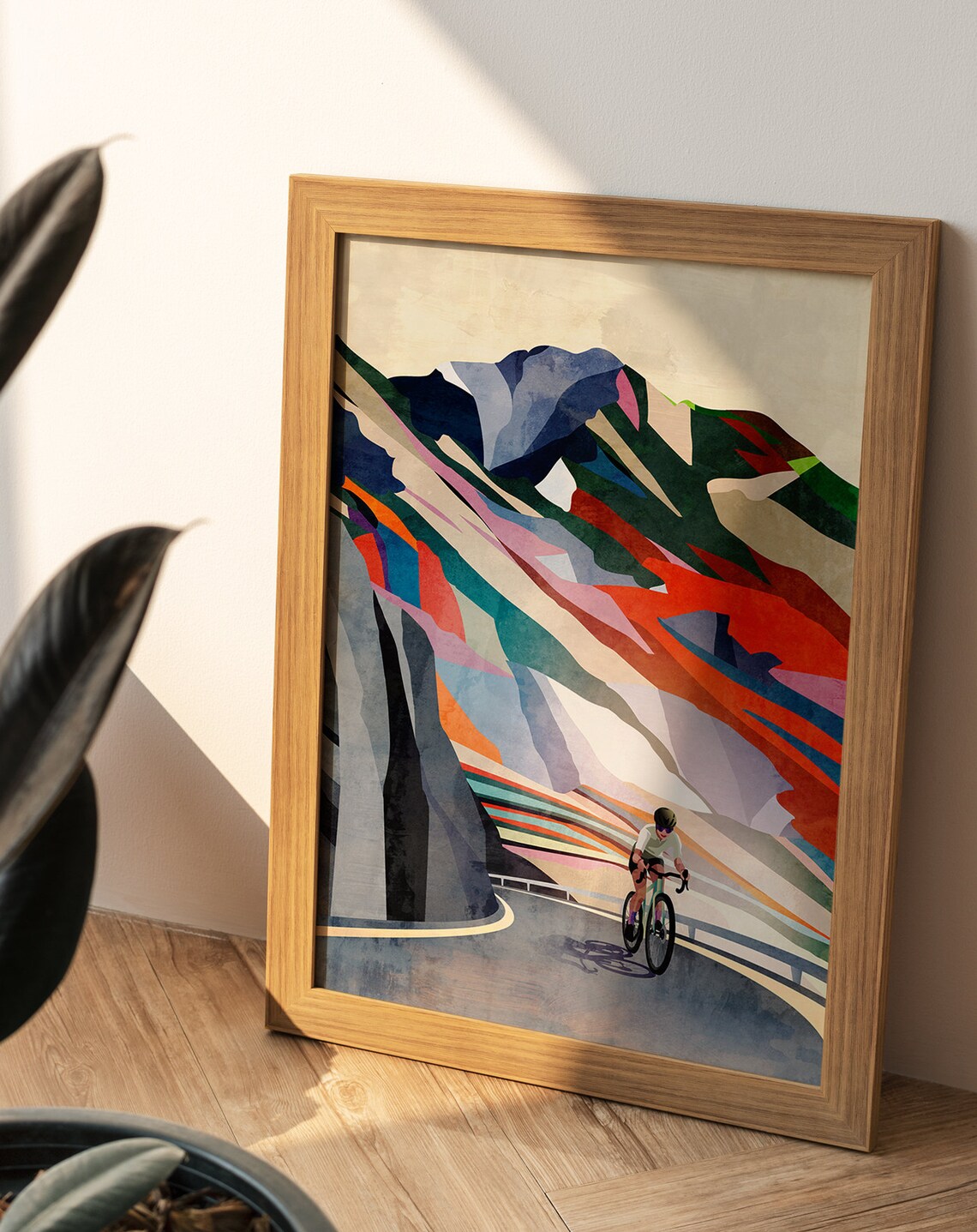 Cycling Print Mountain Climb Woman Cyclist Art Print - Image 4