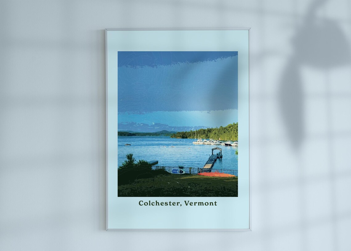 Colchester Vermont Lake Champlain Marina Boats Evening Shore Poster