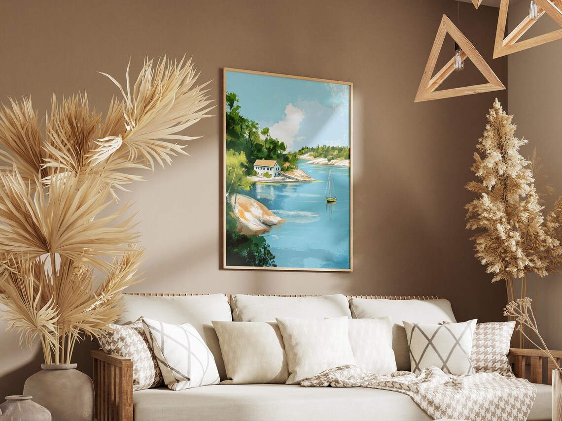 Stockholm Archipelago Sailboat Bay Scandinavian Travel Poster - Image 3