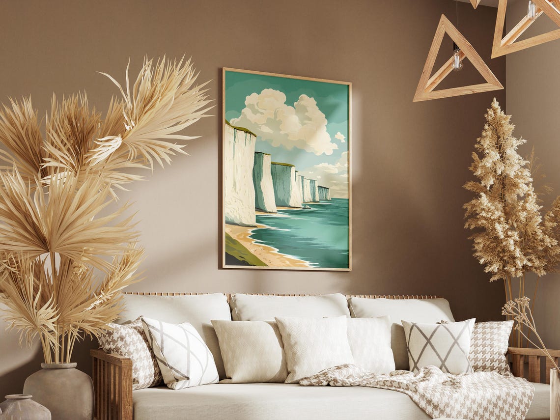 White Cliffs of Dover England Chalk Coastline Landscape Poster - Image 3