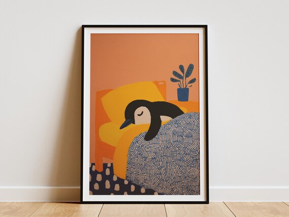 Sleeping Penguin Matisse-Style Art Print
