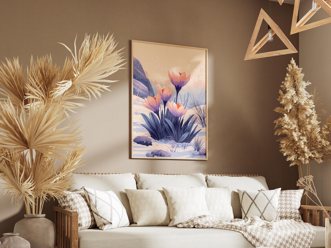 Spring Crocus Flowers, Botanical Pastel Art Print - Image 3