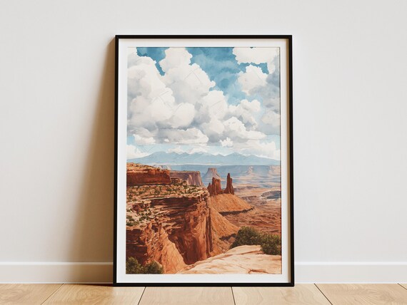 Canyonlands National Park Utah Watercolor Desert Canyon Art Poster