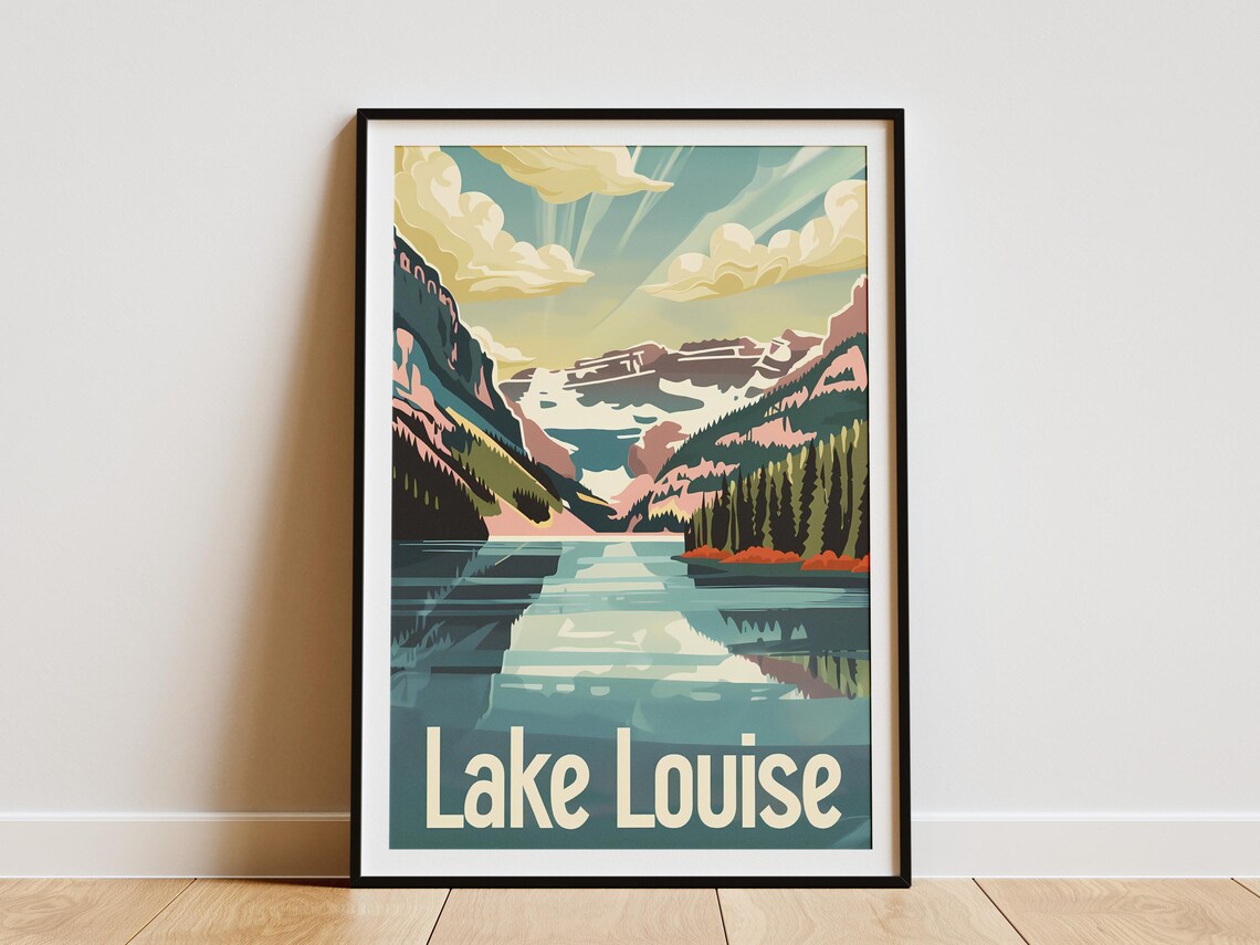 Lake Louise Banff Canada Alpine Glacier Lake Vintage Travel Poster