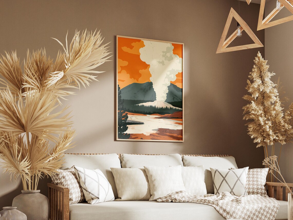 Valley Of Geysers Russia Erupting Geyser Vintage Travel Poster - Image 3