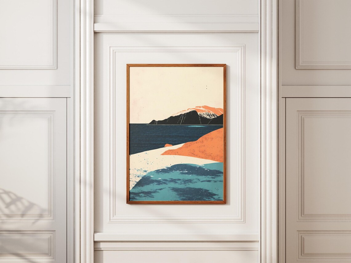 South Georgia Island Abstract Coastal Cliffs Seascape Poster - Image 2