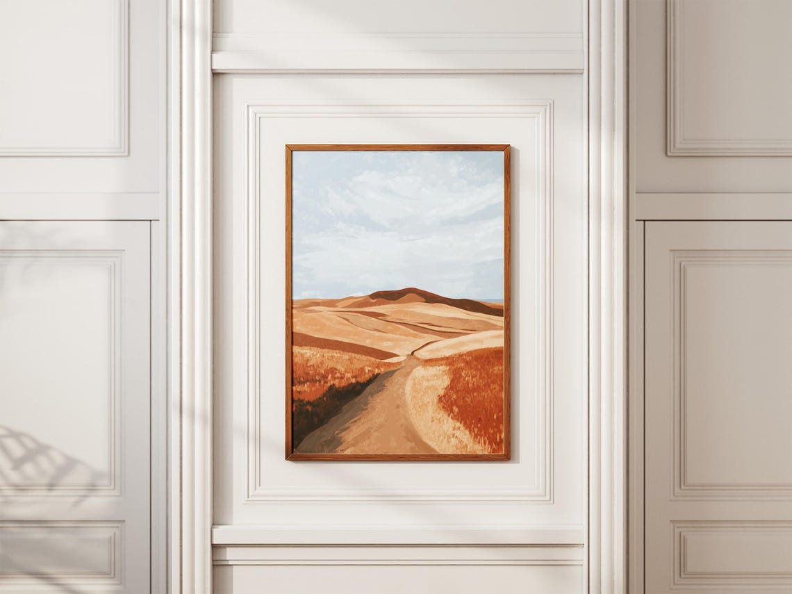 Nebraska Sandhills Prairie Road Golden Rolling Hills Art Poster - Image 2
