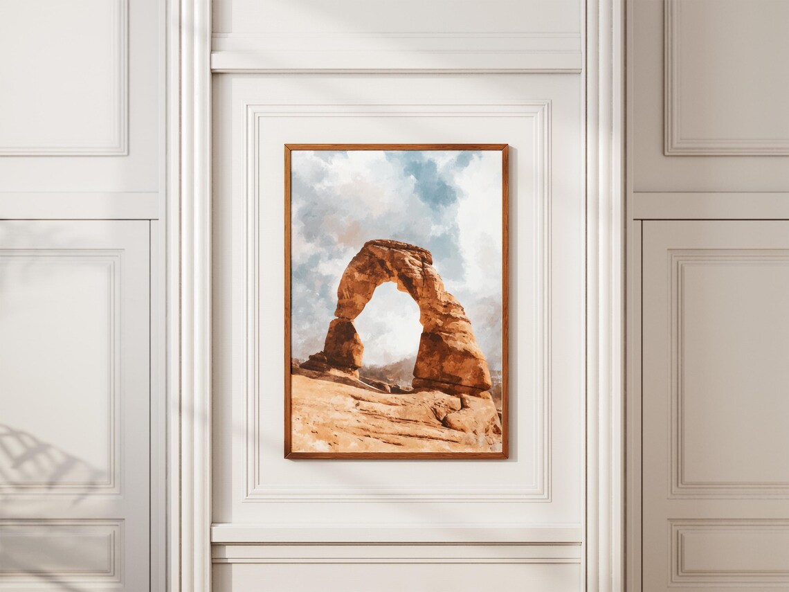 Arches National Park Delicate Arch Watercolor Desert Sky Poster - Image 2