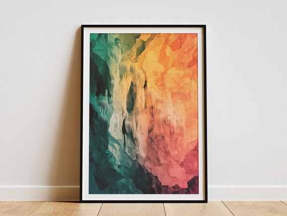 Carlsbad Caverns New Mexico Rainbow Stalactite Cave Formation Art Poster