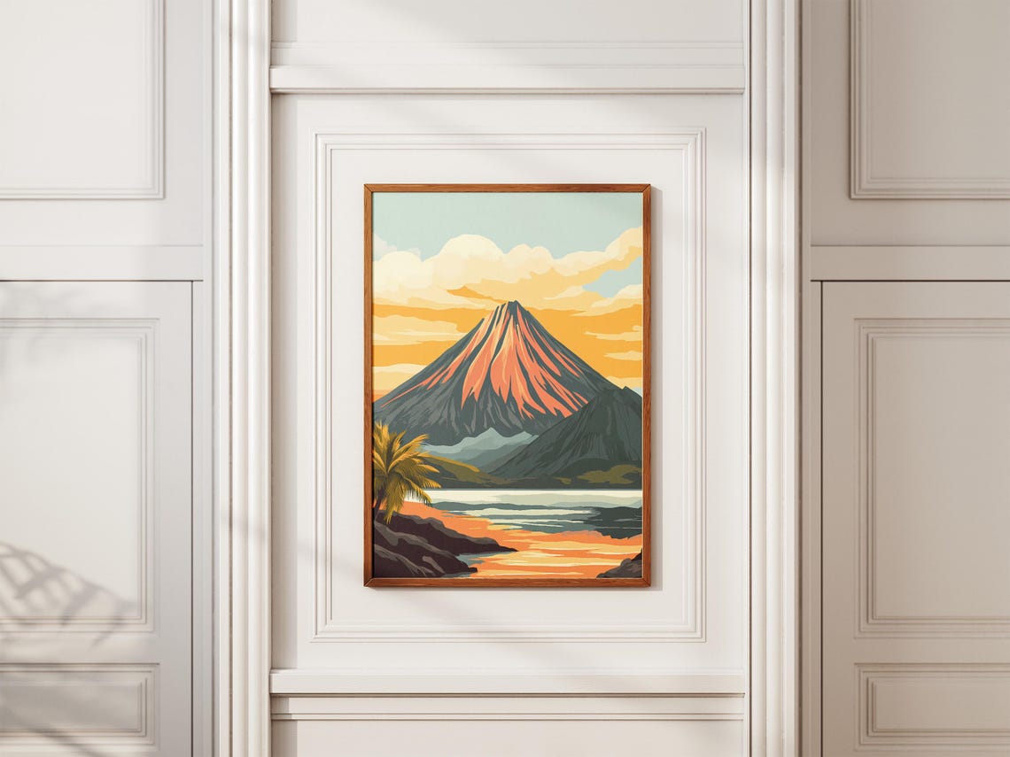 Mayon Volcano Perfect Cone Glowing Sunset Reflection Travel Poster - Image 2