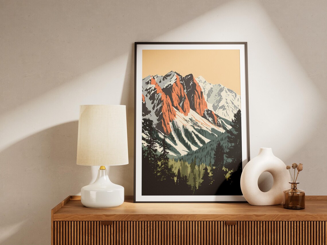 Pirin National Park Snow Streaked Peaks Orange Rock Faces Poster - Image 5