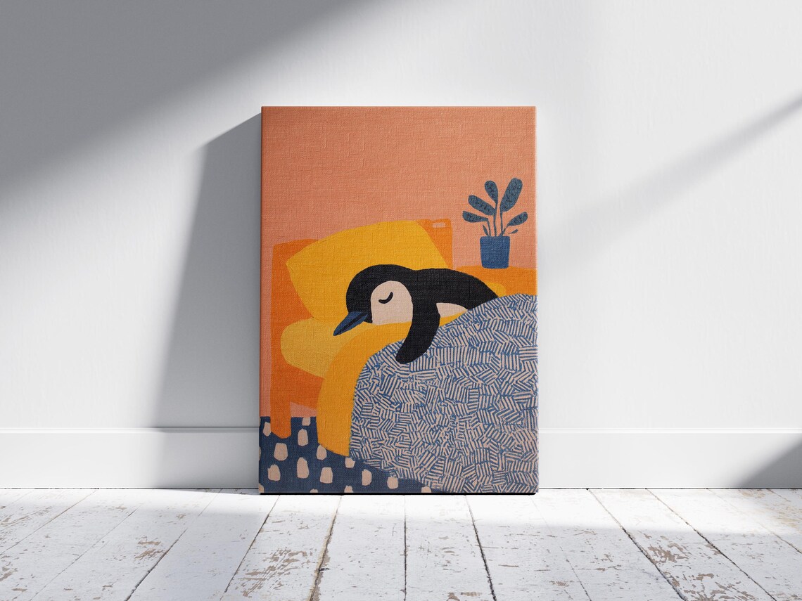 Sleeping Penguin Matisse-Style Art Print - Image 2