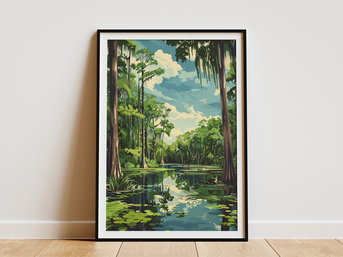 Georgia Okefenokee Swamp Vintage Travel Poster