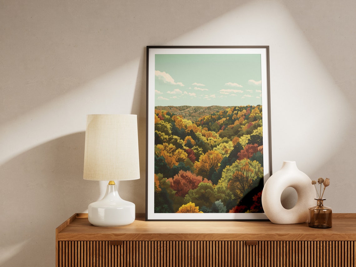 Indiana Hoosier National Forest Autumn Foliage Canopy Poster - Image 2