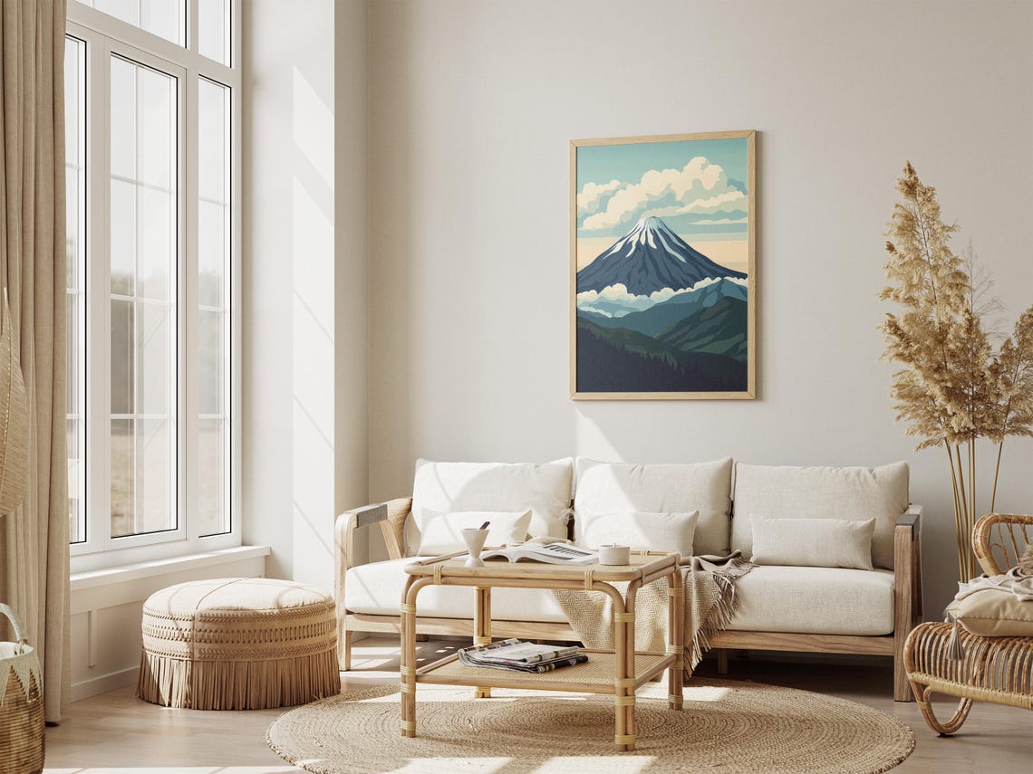 Kamchatka Russia Snow Capped Volcano Rising Above Clouds Poster - Image 4