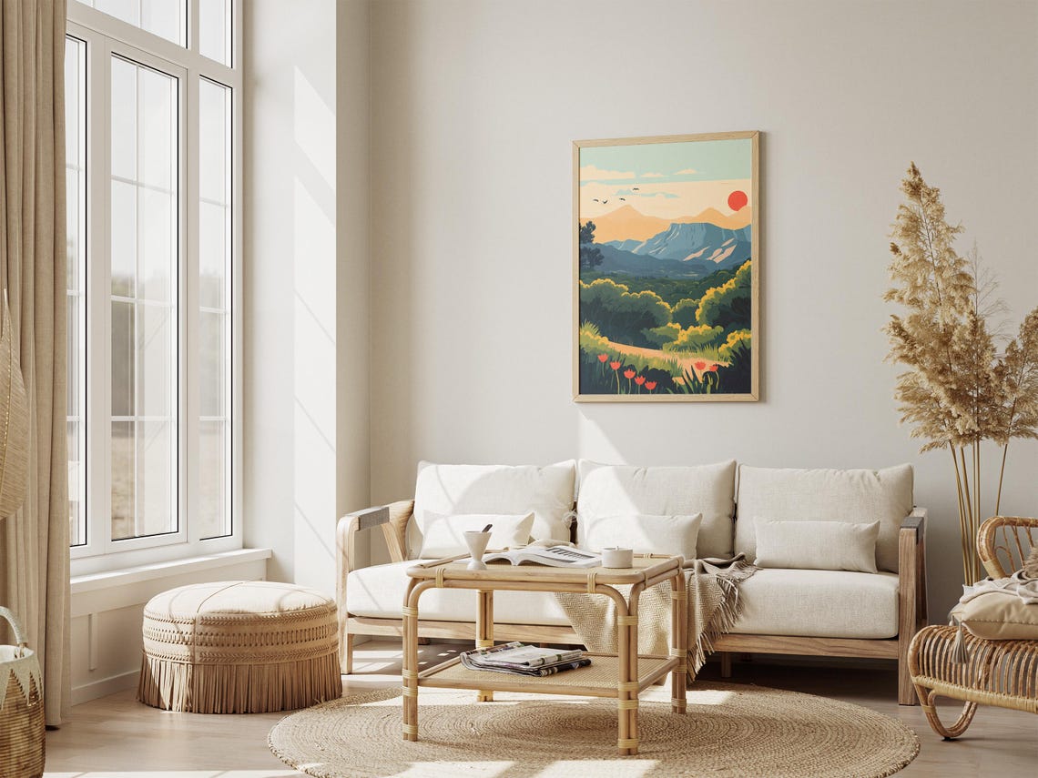 Garajonay National Park Red Sun Cliffs Wildflowers Bloom Poster - Image 4