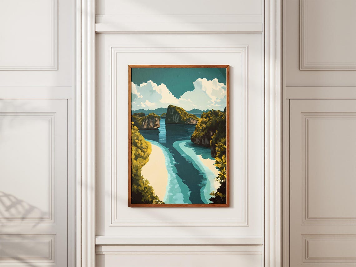 Aerial View of Tropical Islands and Turquoise Lagoon Poster Scenic - Image 2