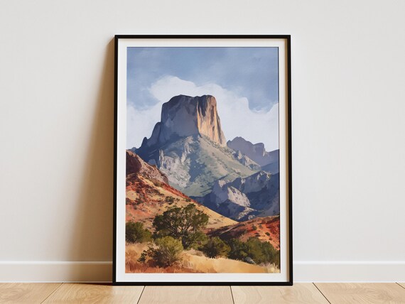 Big Bend National Park Desert Mountain Mesa Texas Travel Poster