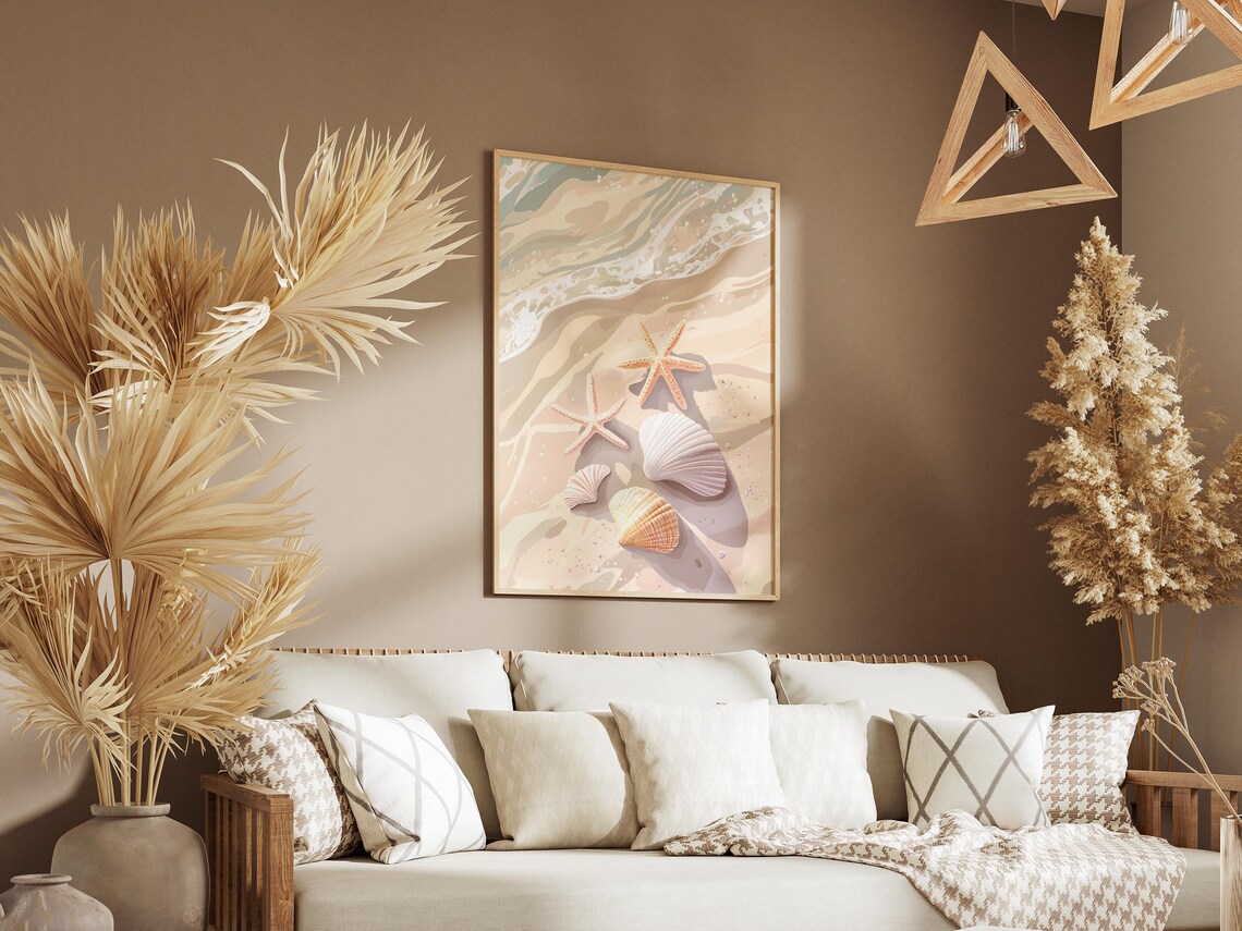 Seashell Starfish Beach Poster Coastal Summer Ocean Wall Art Print Home Decor Room Nautical Boho House - Image 3