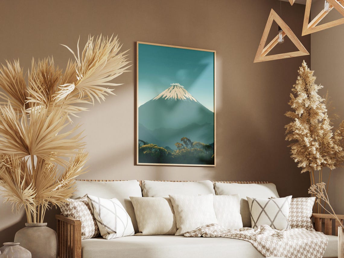Sangay Mountain Ecuador Minimalist Landscape Art Print Modern Mountain Nature Wall Decor Abstract Japanese Artwork For Home Decor - Image 3