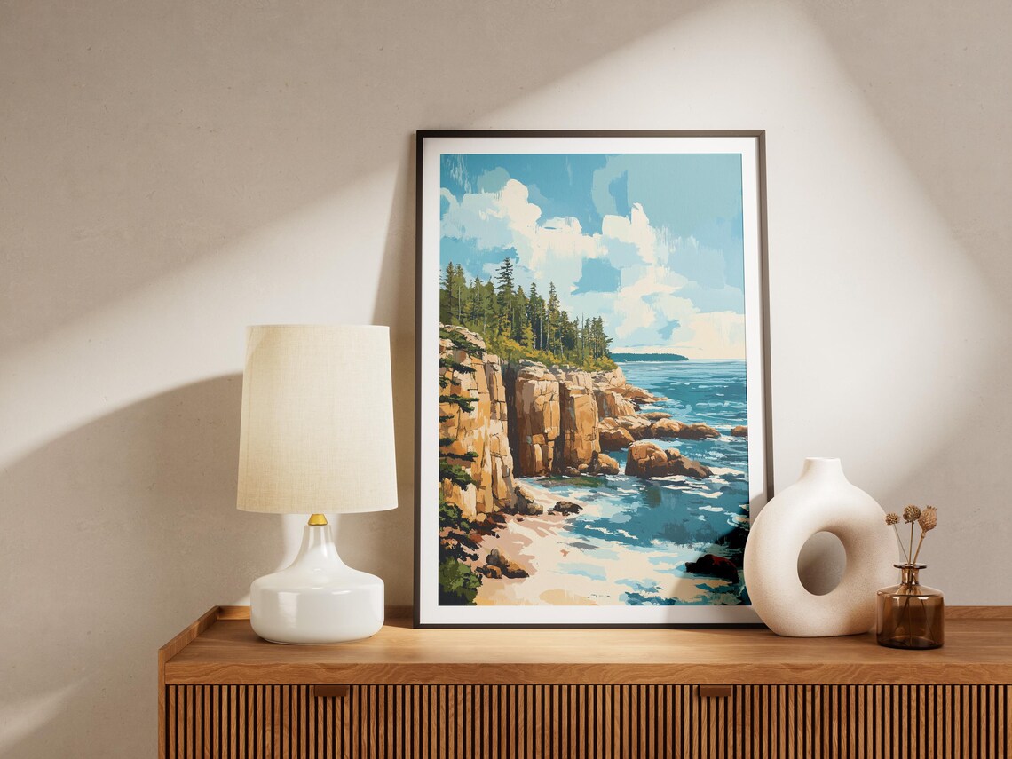 Acadia National Park Maine Rocky Sea Cliffs Coastline Travel Poster - Image 4