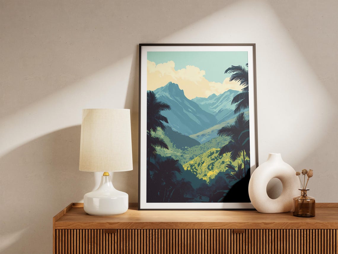 Rwenzori Mountains Uganda Tropical Peaks Vintage Travel Decor Poster - Image 4