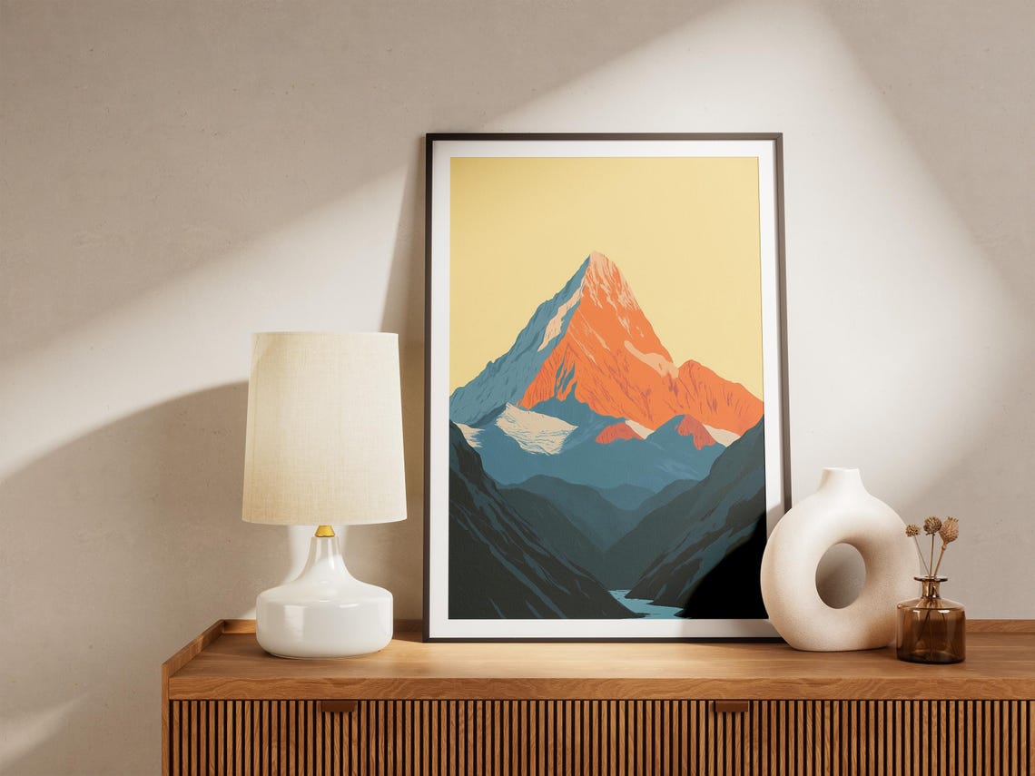 Peruvian Andes Sunrise Peak Glowing Orange Summit Mountain Poster - Image 5