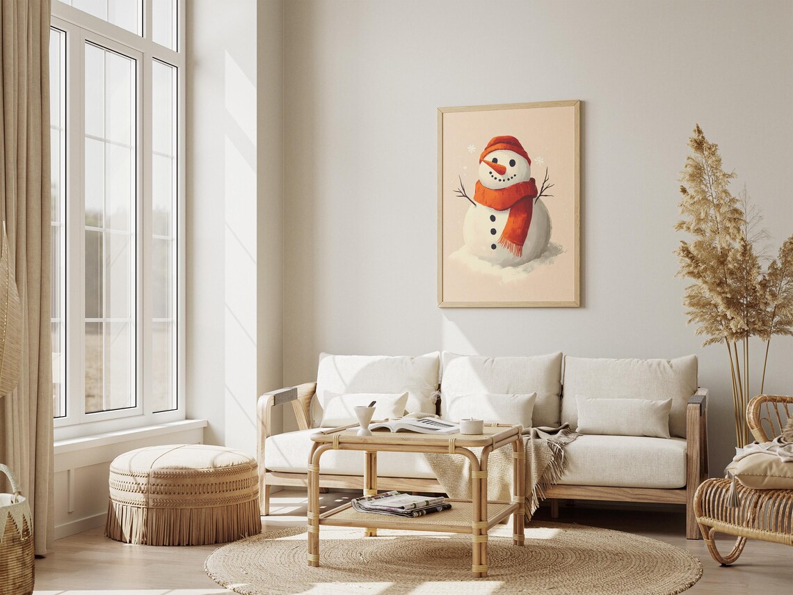 Snowman Christmas Poster, Winter Holiday Decor - Image 4