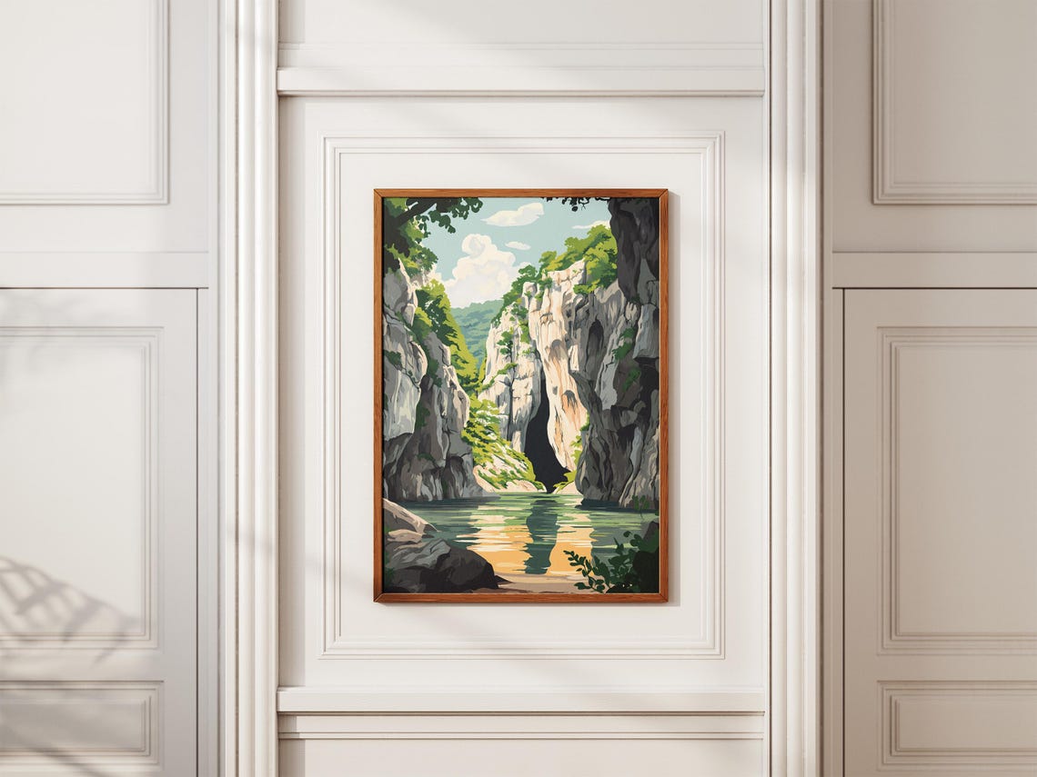 Aggtelek Karst And Slovak Karst Caves Poster Hungary Travel Print Nature Landscape Art Cave Art National Park Poster Vintage Travel Poster - Image 2