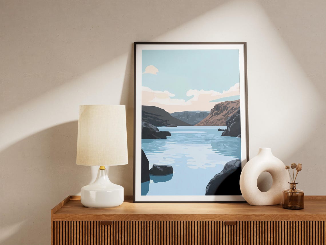 Iceland Blue Lagoon Milky Blue Waters Between Dark Lava Rocks Poster - Image 5