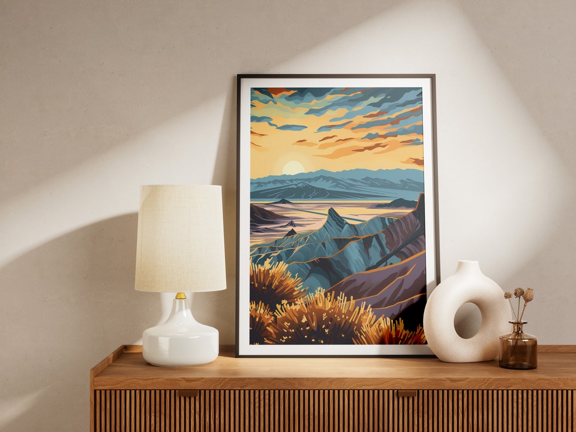 Death Valley National Park Desert Mountains Sunset Landscape Poster - Image 2