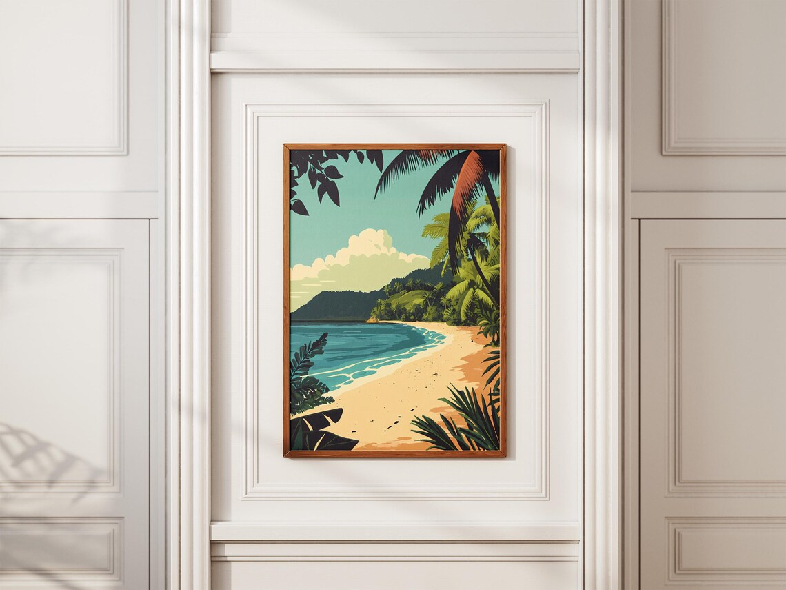 Wuvulu Island Papua New Guinea Palm Cove Beach Landscape Poster - Image 2