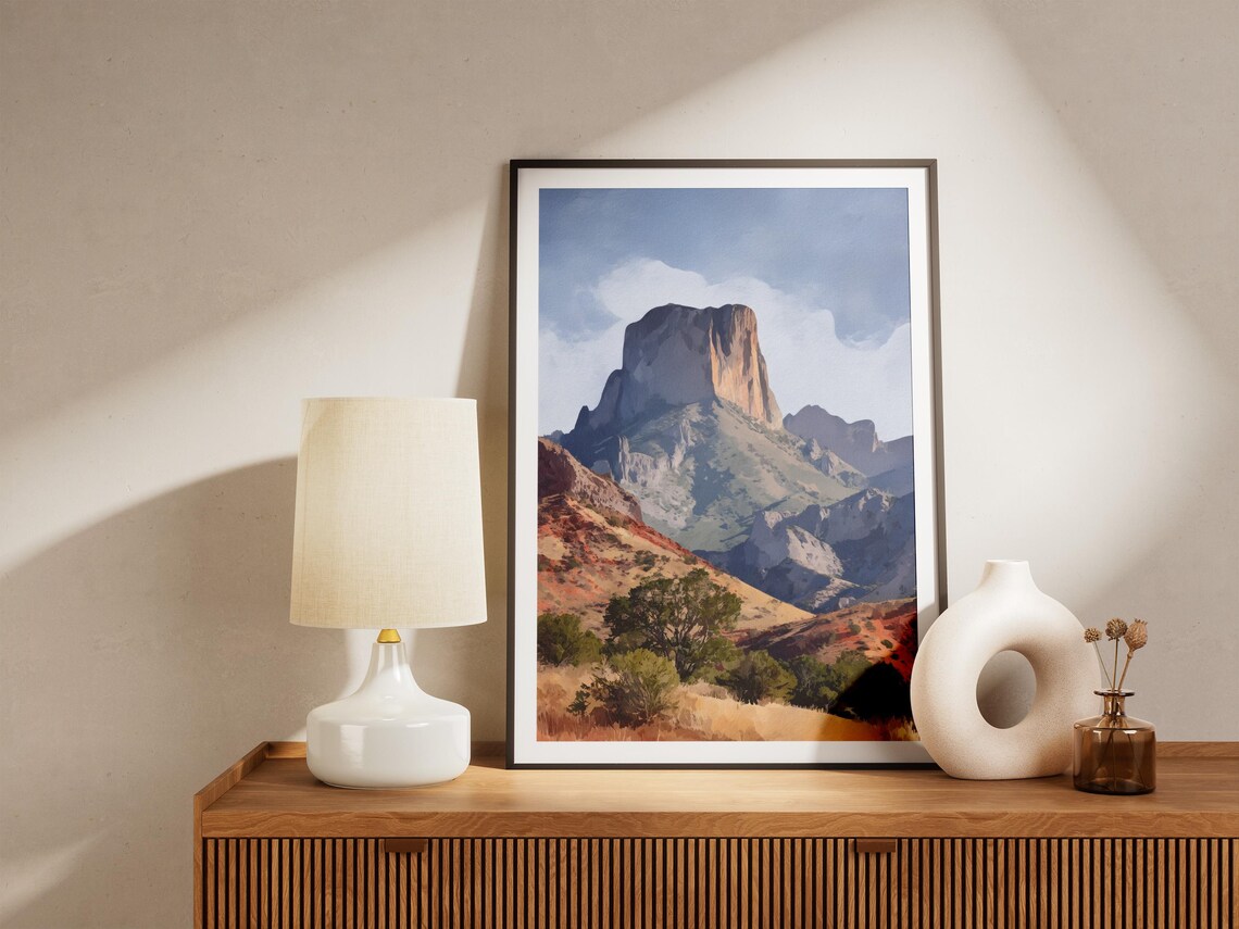 Big Bend National Park Desert Mountain Mesa Texas Travel Poster - Image 4