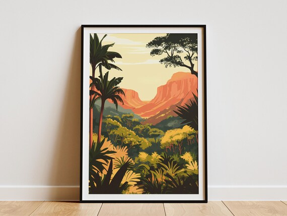 Madagascar Masoala Rainforest Palm Jungle Landscape Travel Poster