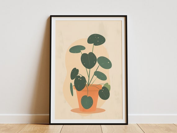 Minimalist Plant Poster Print Wall Art Boho Decor Green Plant Illustration Home Decor