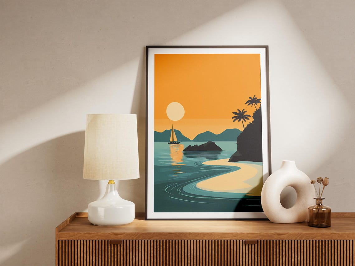 Mergui Archipelago Sunset Sailboat Golden Bay Myanmar Poster - Image 5
