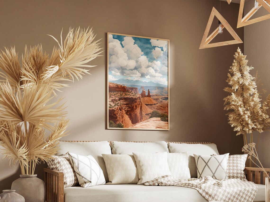 Canyonlands National Park Utah Watercolor Desert Canyon Art Poster - Image 3