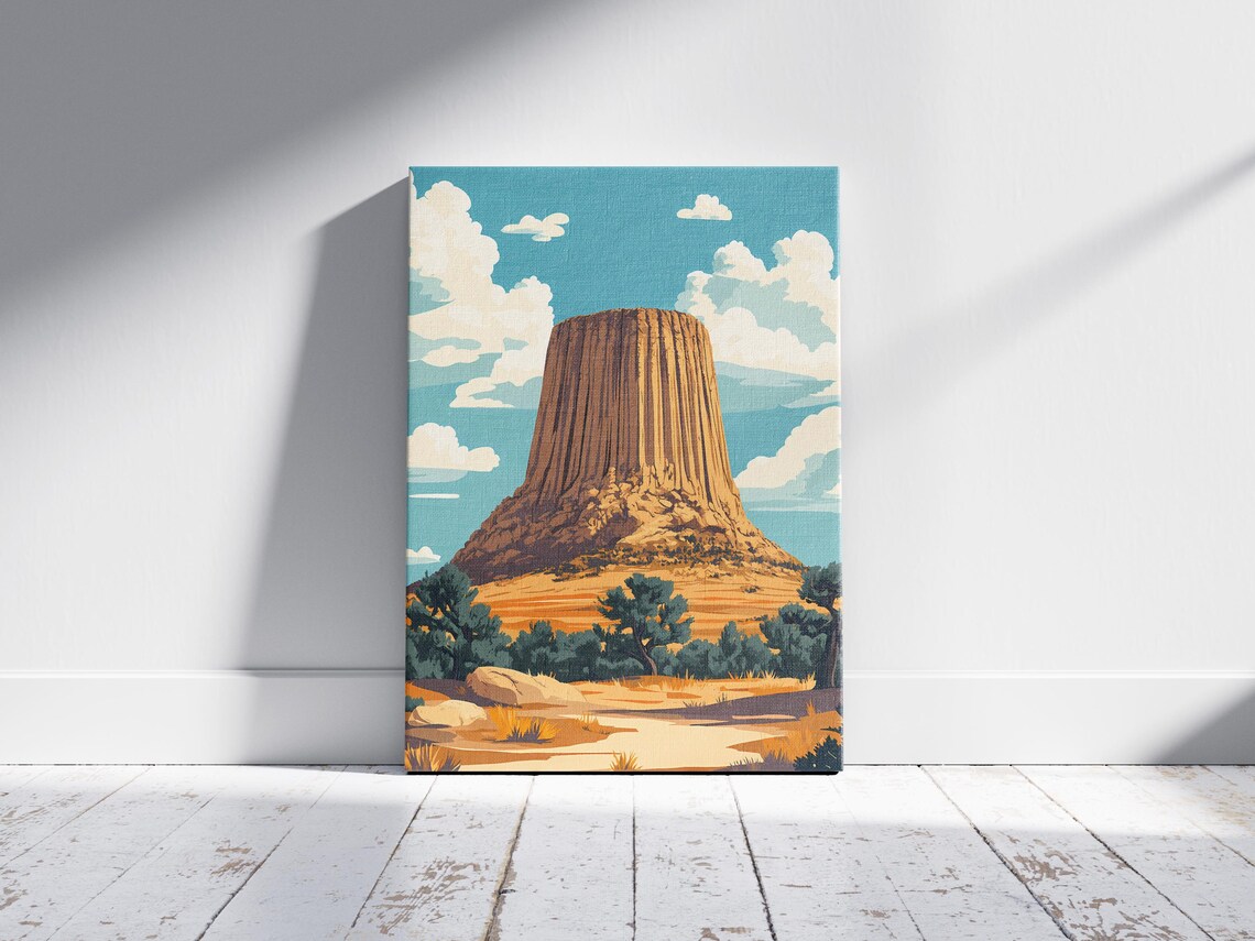 Devils Tower Wyoming National Monument Vintage Travel Poster - Image 2