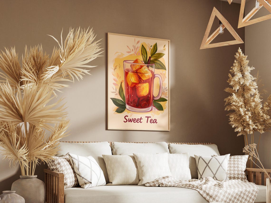 Sweet Tea Iced Tea Drink Summer Beverage Illustration Poster - Image 3
