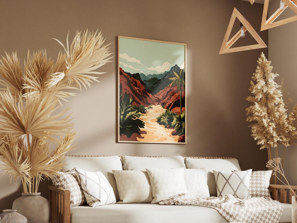 Khyber Pass Pakistan Red Rock Mountain Valley Landscape Poster - Image 3