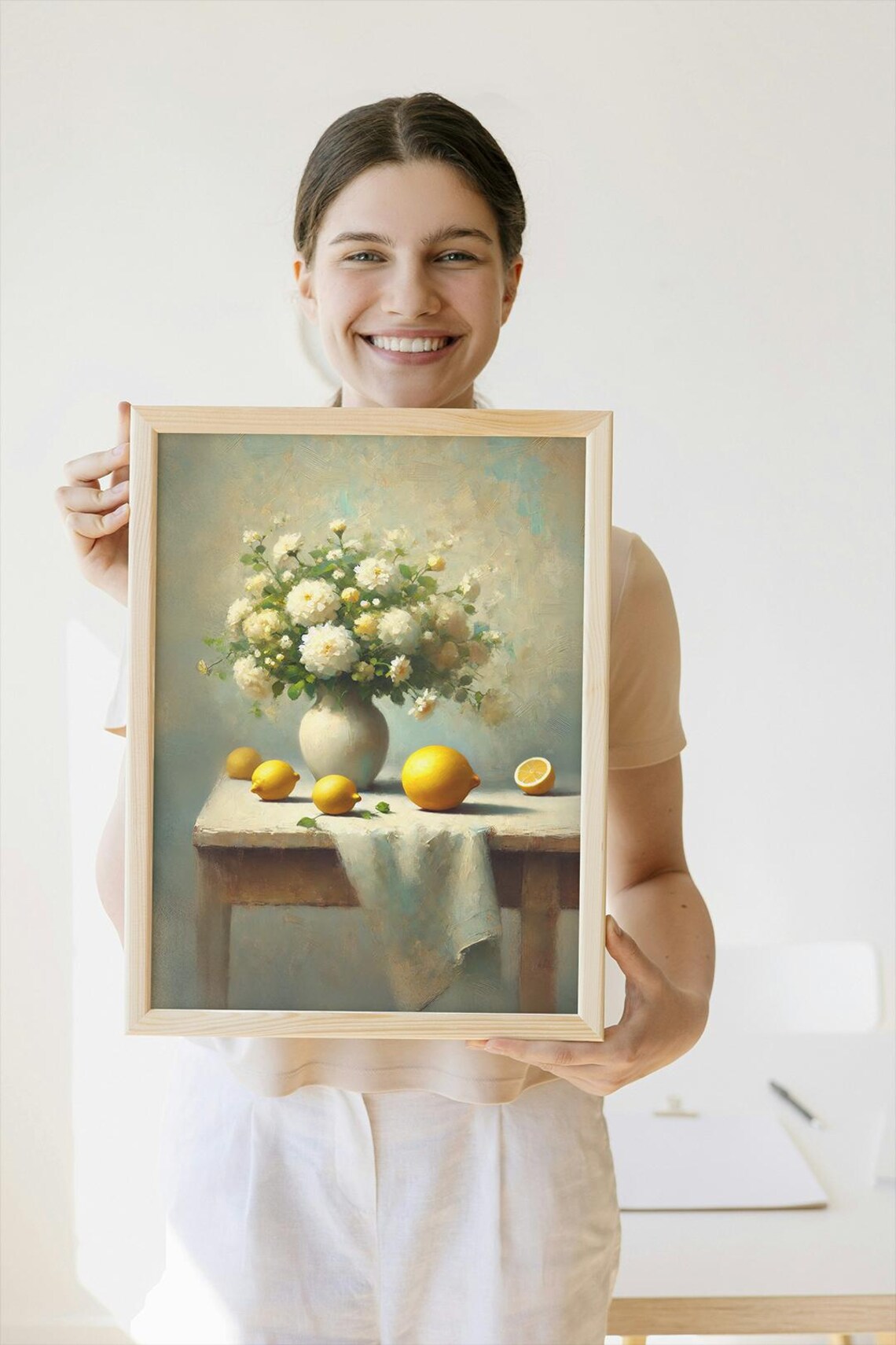 Vintage Lemon Still Life, French Country Art Print - Image 2