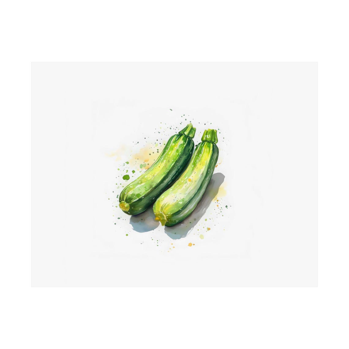 Watercolor Zucchini Pair Fresh Garden Vegetable Kitchen Poster - Image 3