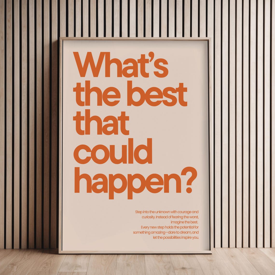 Whats The Best That Could Happen Print Motivation Poster Growth Orange Motivational