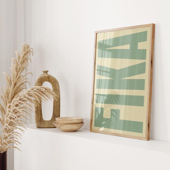 Fika Poster Sage Beige Swedish Coffee Break Typography Print For Kitchen Bar Or Living Room