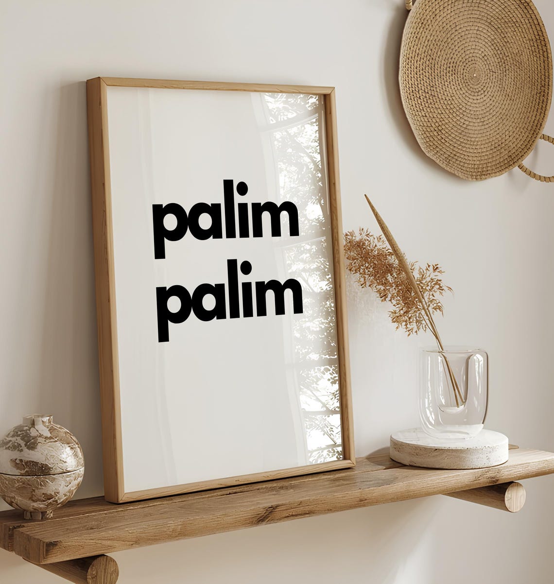 Palim Palim Bold Minimalist Black And White Typography Wall Art