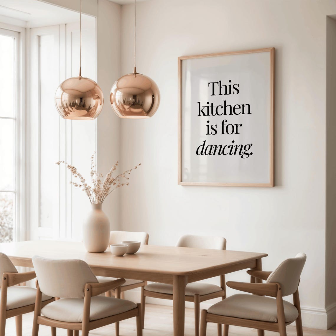 This Kitchen Is For Dancing Playful Modern Kitchen Typography Poster